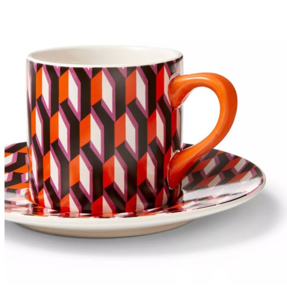 Diane Von Furstenberg Arrow Geo Mug Set with Saucers and Stand - DVF for Target - Picture 4 of 7